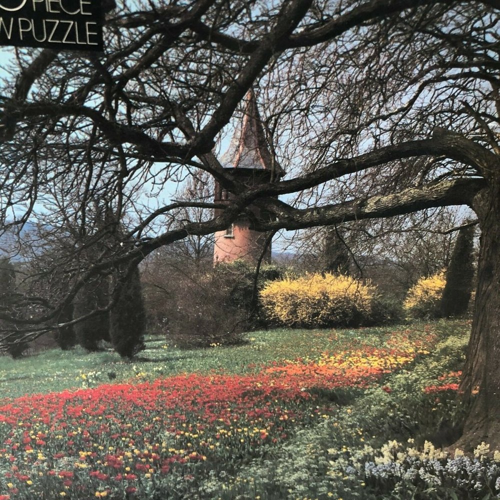 Unbranded Jigsaw Puzzle Unisex 500 Piece Multicolor European Garden Tower Scenic